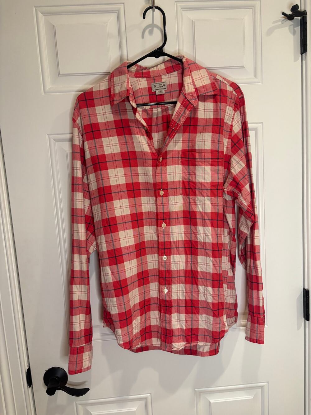 Vintage J.Crew Red & Cream Plaid Button-Down Shirt – Medium